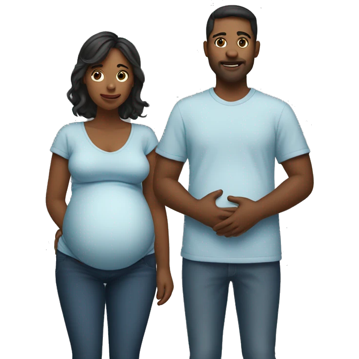 Four men one woman pregnant  emoji