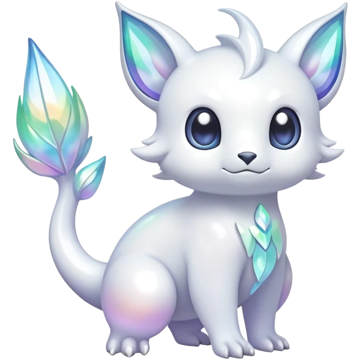  Iridescent white pale fakemon-creature  emoji