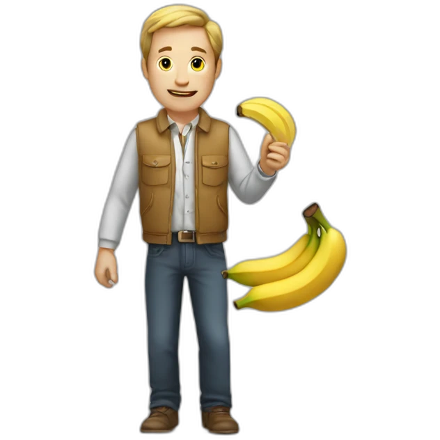 A man with a banana in his hand emoji