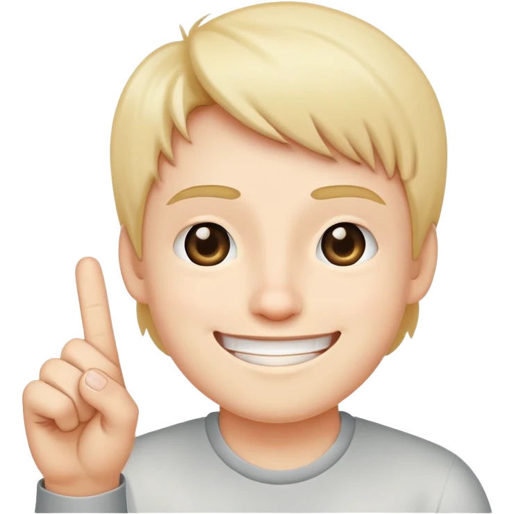 Smiling while holding up the middle finger emoji