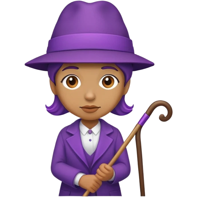 fancy character with purple hat and cane emoji