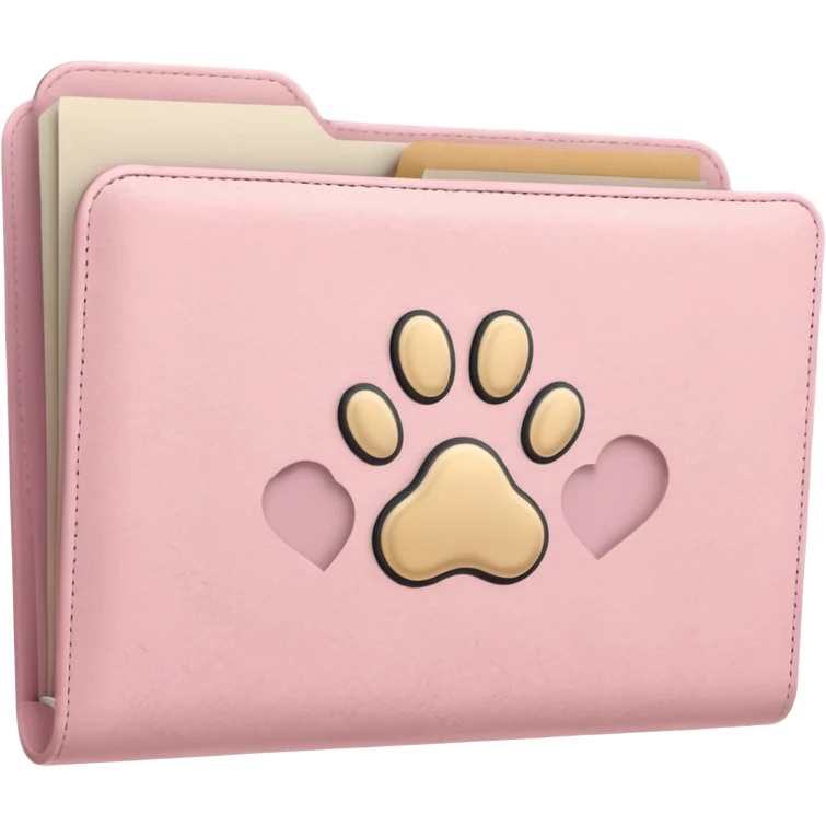 a pastel folder of documents with a pawprint on it emoji