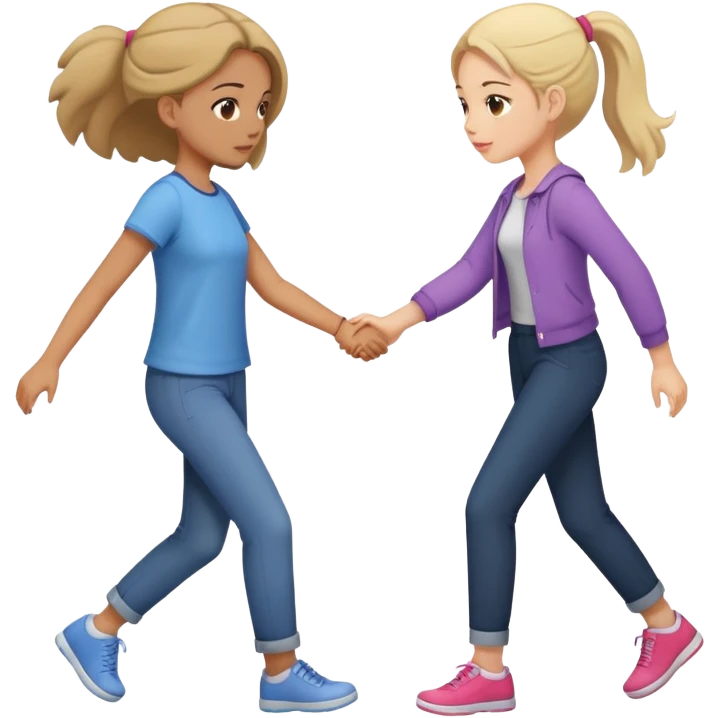 Girl pushing other girl away emoji