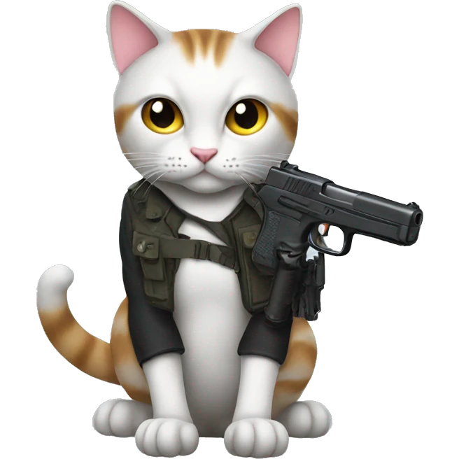 cat with a gun  emoji