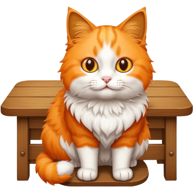 A cat is standing over the table emoji
