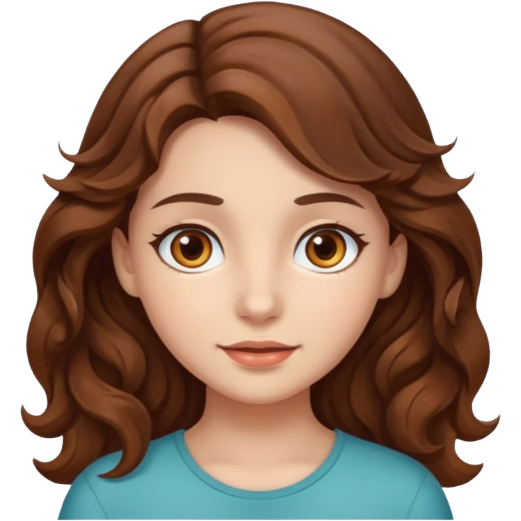 Girl with wavy brown hair emoji