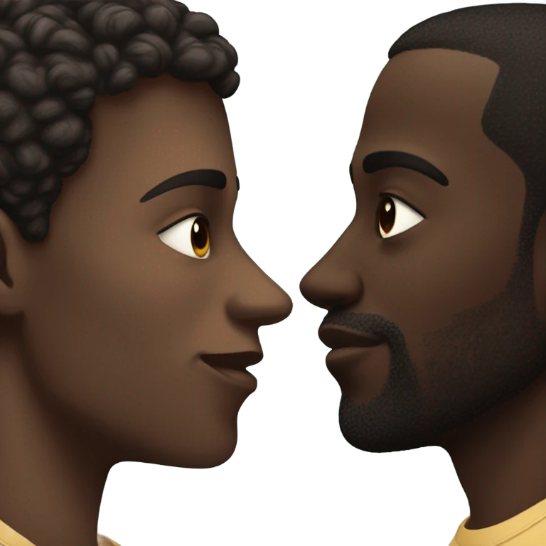Fair and black gay kiss emoji