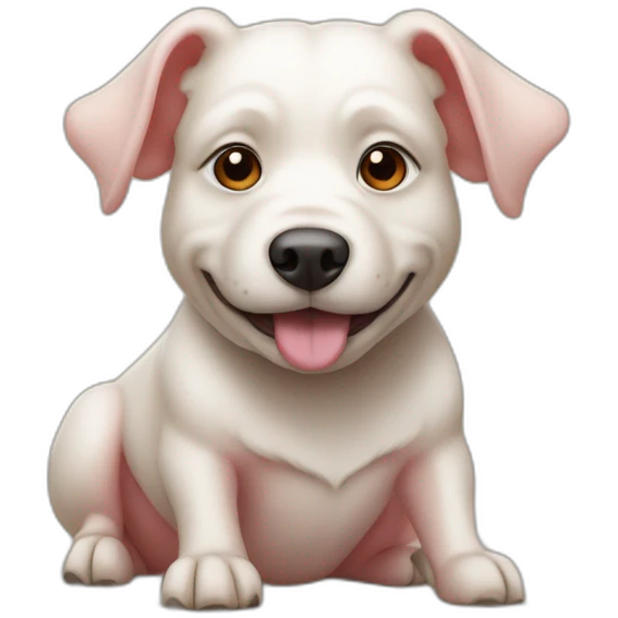 Chien sur cochon d'inde emoji