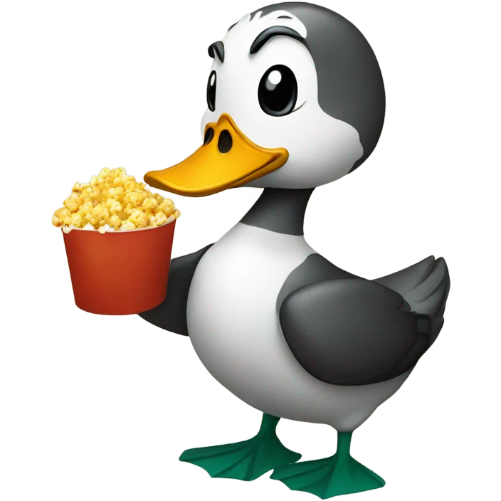 Duck eating popcorn emoji