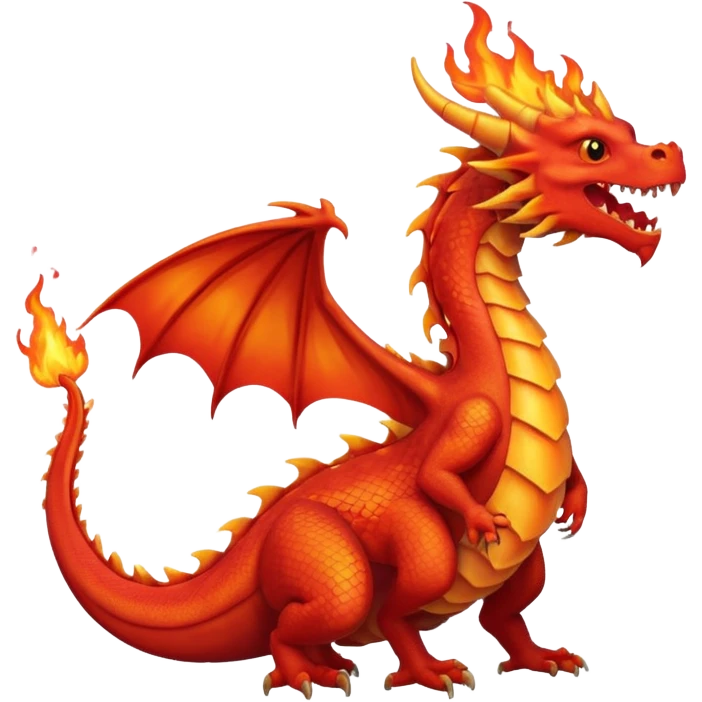 A dragon breathing fire emoji