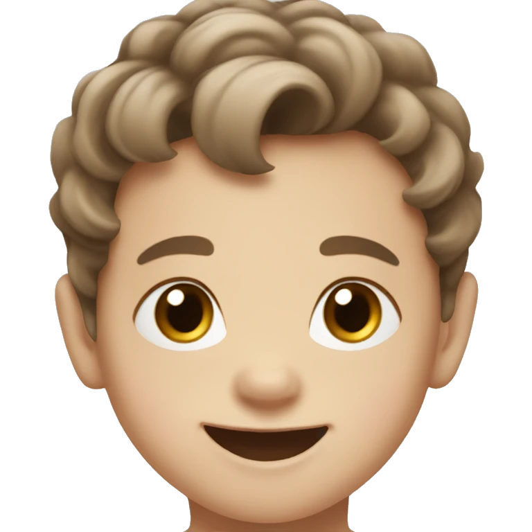 Happy White baby boy brown hair brown eyes  emoji