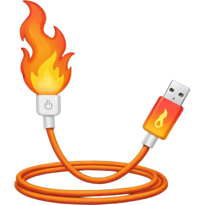 a fire usb-C cable emoji