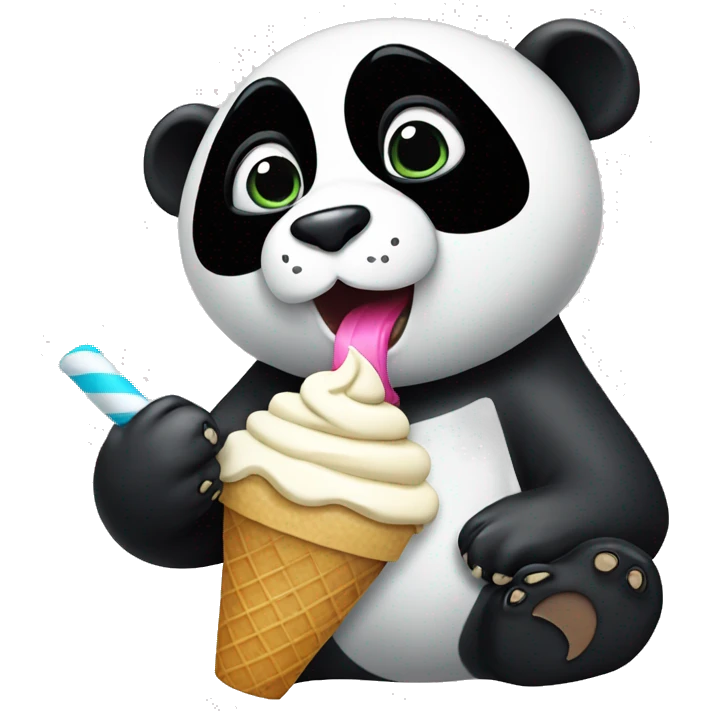 Panda eating ice cream emoji