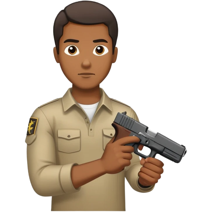 Black man holding Glock  emoji