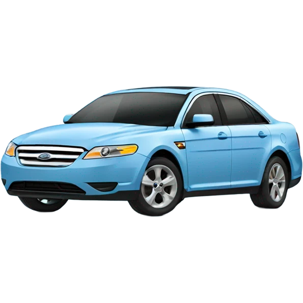 Ford Taurus sky blue car  emoji