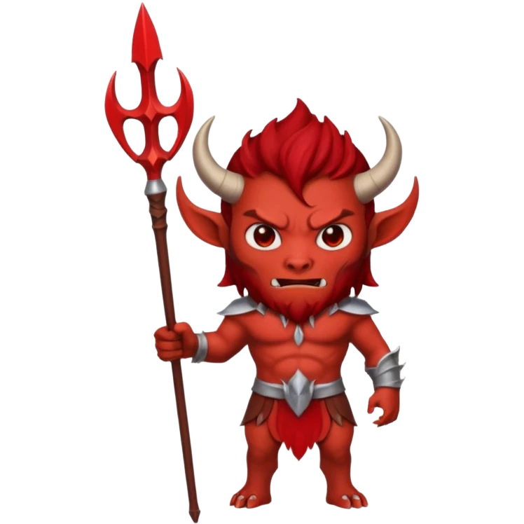 chat démon qui tient un trident emoji