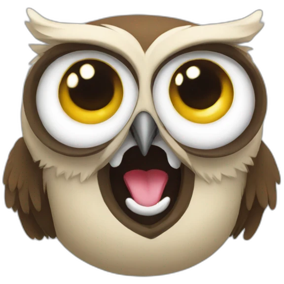 a goofy owl emoji