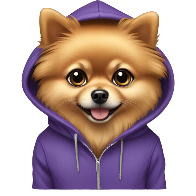 Pomeranian with hoodie emoji