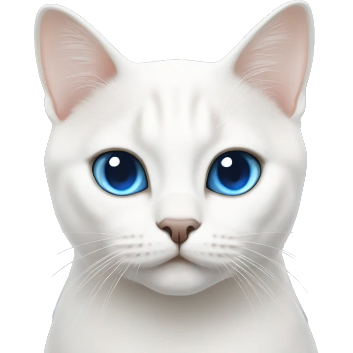 White British short hair cat with blue eyes emoji