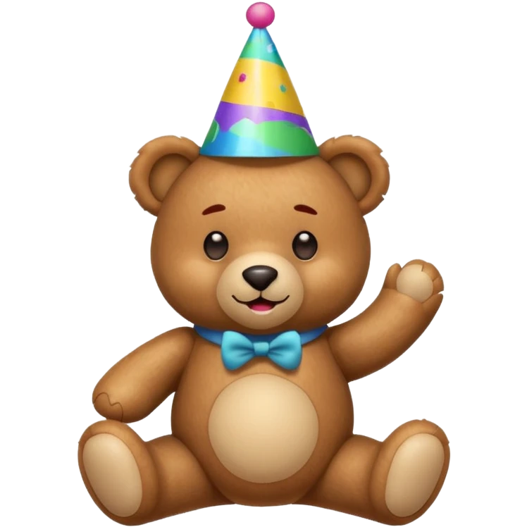 Teddy bear with an party hat emoji