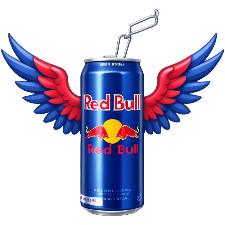 Red bull can with wings emoji