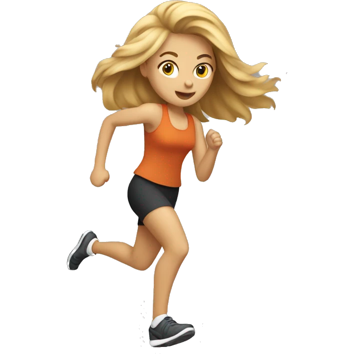 flaxen hair woman running emoji