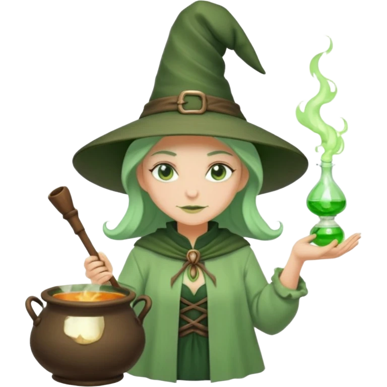 green witch cooking potion emoji
