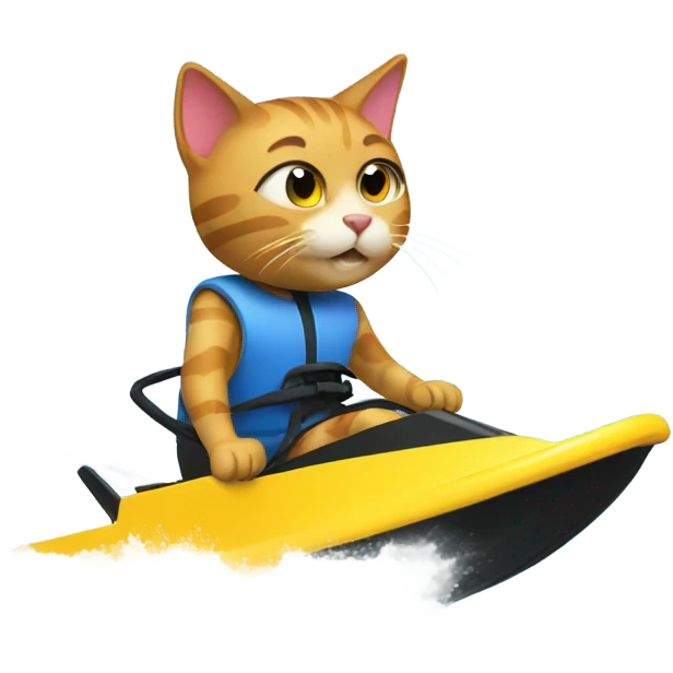 Cat water skiing emoji