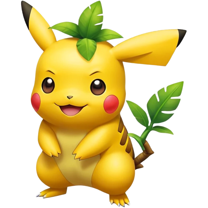 pikachu, tropius, pokémon, kawaii emoji