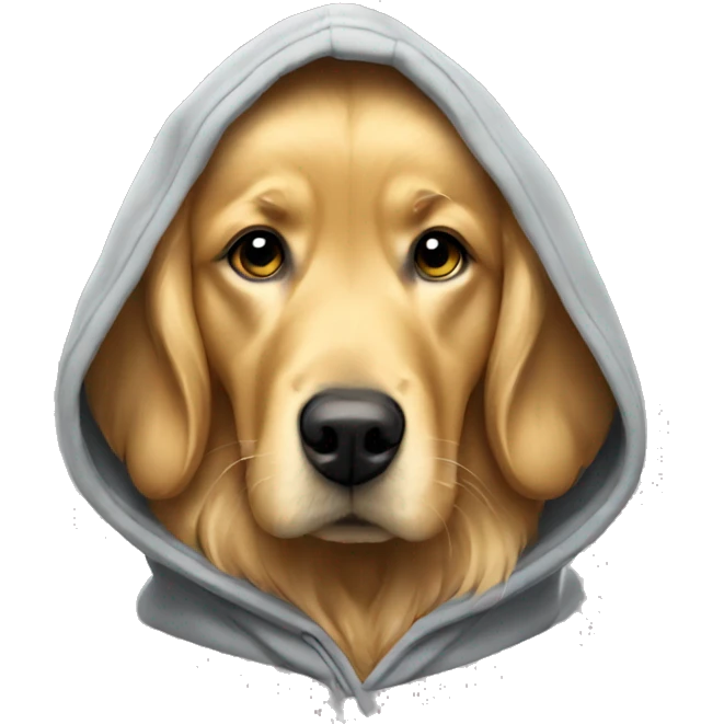golden retriever wearing hoodie  emoji
