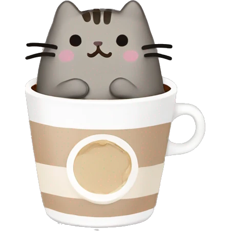 Pusheen with coffee  emoji
