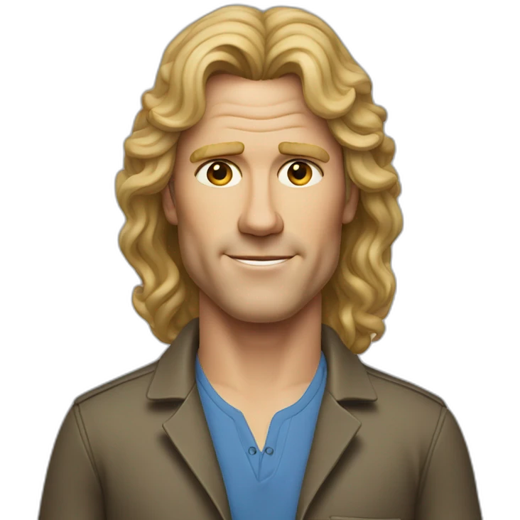 will ferrel realistic, with long blonde straight hair emoji