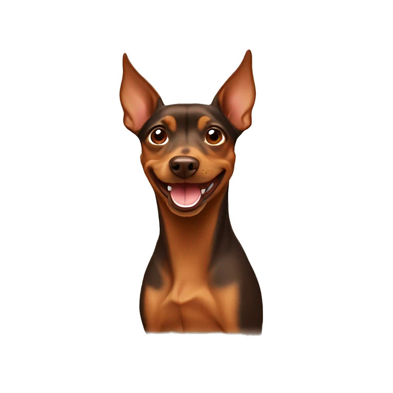 Brown Pinscher smiling emoji