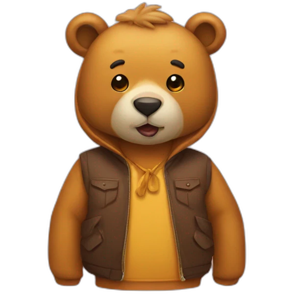 Bear wearing duck costume emoji