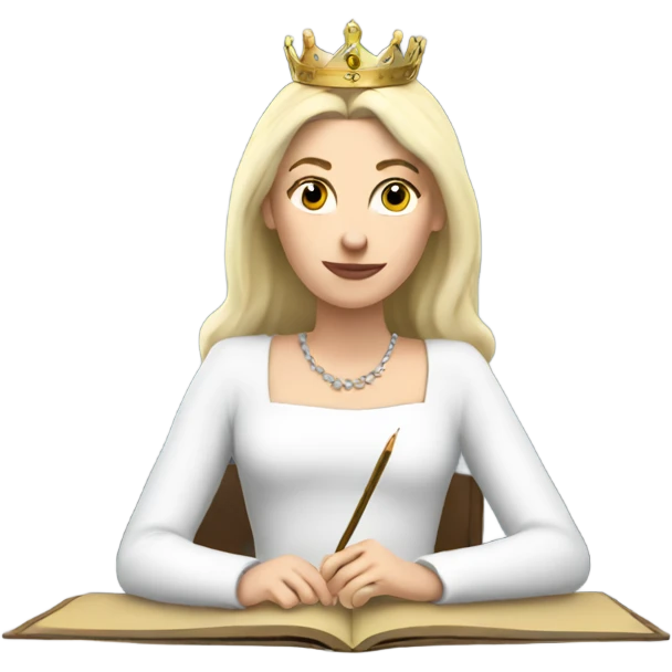 White queen writing  emoji