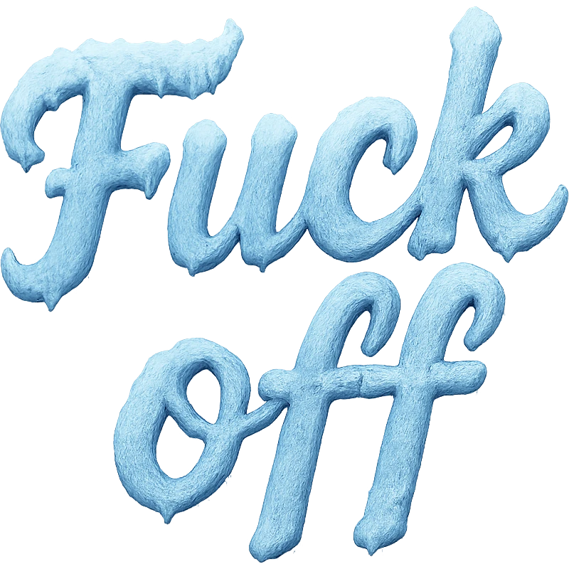 winter Fuck off text , remove background emoji