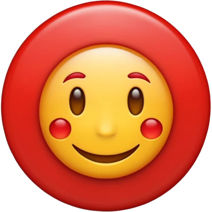 Emoji estilo vectorial de un sol rojo , en el centro un círculo blanco con borde rojo y una letra U roja gruesa. Diseño simple, colores sólidos, sin texto adicional, fondo transparente, estilo emoji oficial. emoji