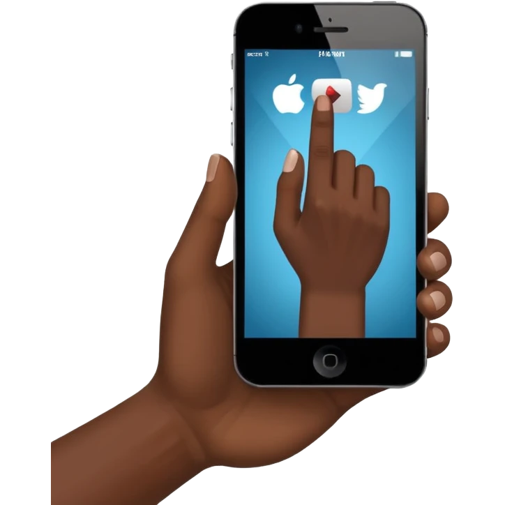 African American hand holding iPhone on YouTube app showing video views emoji
