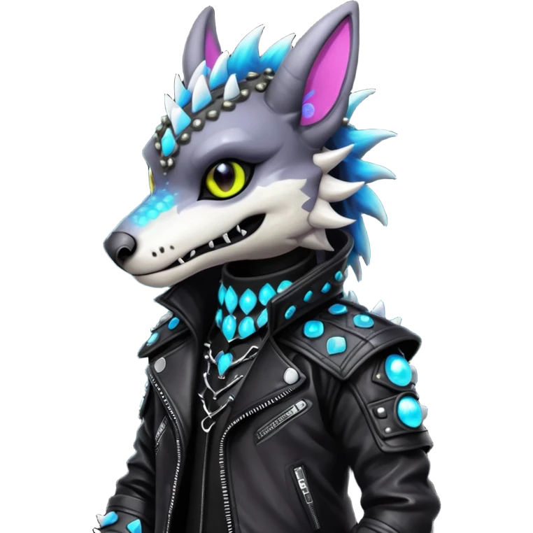 Cool gothic cute badass Scaley Vernid-Protogen-Primagen-Dutch-Angel-Dragon-Sergal-Trico-Fursuit-furry-fursona emoji