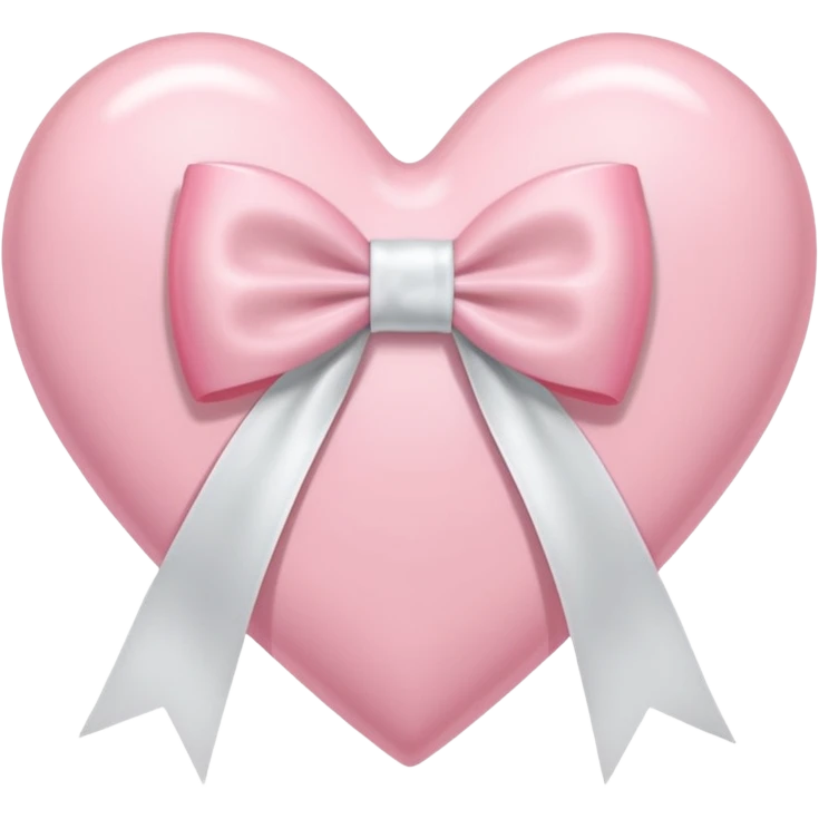 Light pink heart with white ribbon bow emoji