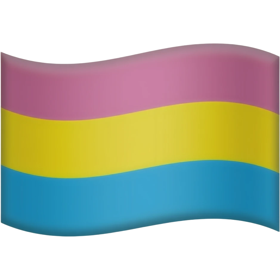 The pansexual flag (three horizontal stripes- pink, yellow, and cyan blue) emoji