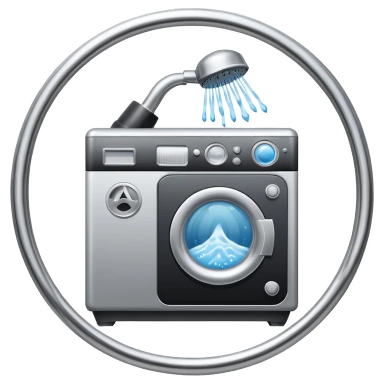 A Telegram Mini App logo for coordinating shared resources (shower bookings, washine machine usage) in a shared house with 10 residents.

 emoji