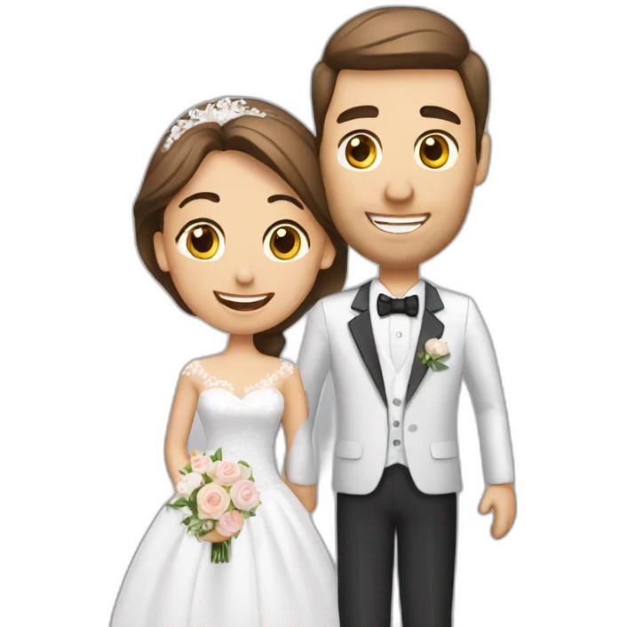 female life insurance advisor with newly wed couple emoji