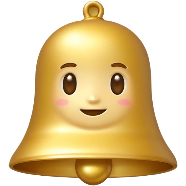 golden bell emoji,
cute emoji style, mobile game emoji,
soft 3D look, smooth gradients,
white outline sticker style,
no background emoji