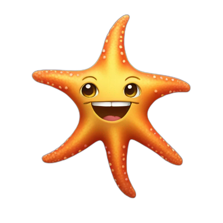 Star fish smiling emoji