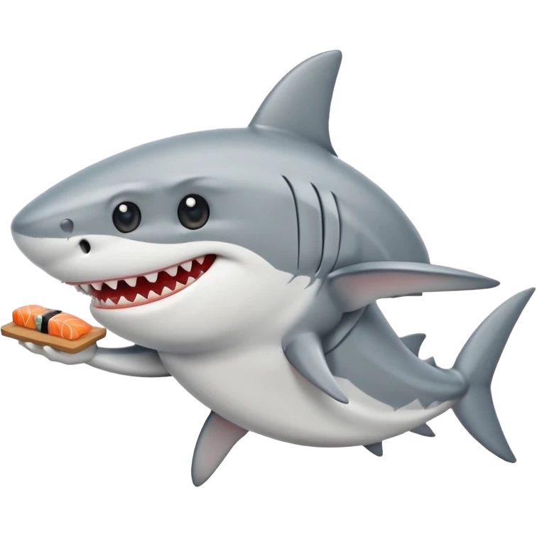 Shark with sushi emoji
