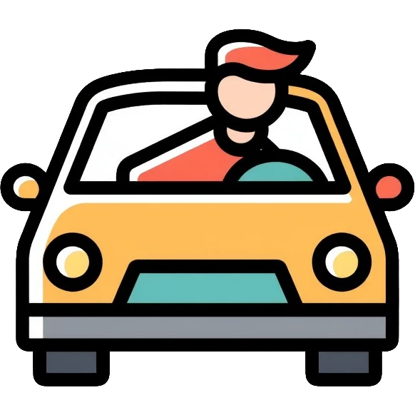 person driving a car emoji