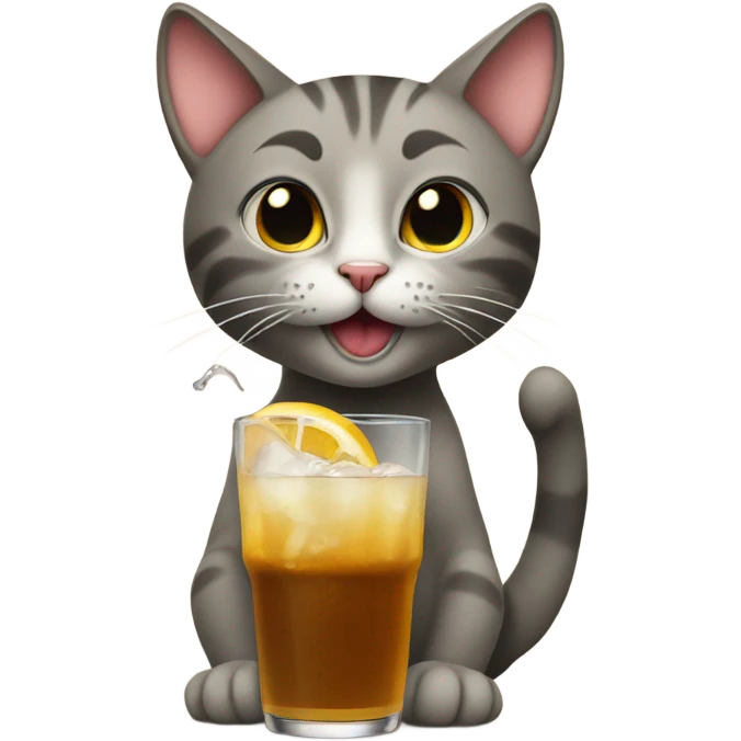 Cat with drink emoji