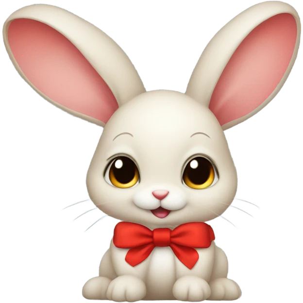 Baby rabbit with a red bow emoji