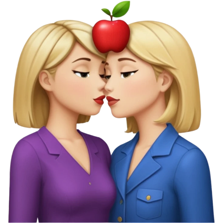 Chloe Sullivan kissing Lana Lang, apple style emoji emoji